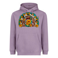 Lavender sunflower gemstone leopard cowhide horseshoe rainbow Heavyweight Hoodie - Artiststas