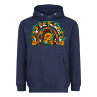 Navy sunflower gemstone leopard cowhide horseshoe rainbow Heavyweight Hoodie - Artiststas