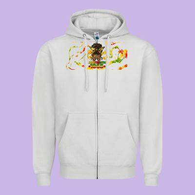 Juneteenth Afro Messy Bun Libbey Glass Zipper Hoodie Designed By Hra Design Shop