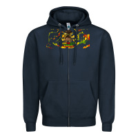 Navy juneteenth afro messy bun libbey glass Zipper Hoodie - HRA Design Shop