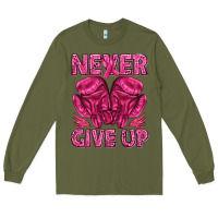 Army Green never give up cancer Long Sleeve Tee - texasbilliewilder