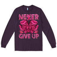 Plum never give up cancer Long Sleeve Tee - texasbilliewilder