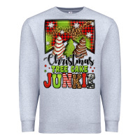 Heather Grey Christmas tree cake junkie Premium Sweatshirt - Jasminsmagicworld