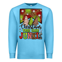 Ocean Blue Christmas tree cake junkie Premium Sweatshirt - Jasminsmagicworld