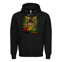 Black free ish since 1865 afro messy bun Zipper Hoodie - HRA Design Shop