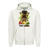 Oatmeal Heather free ish since 1865 afro messy bun Zipper Hoodie - HRA Design Shop