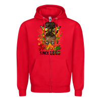 Red free ish since 1865 afro messy bun Zipper Hoodie - HRA Design Shop