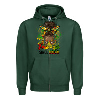 Sports Green free ish since 1865 afro messy bun Zipper Hoodie - HRA Design Shop