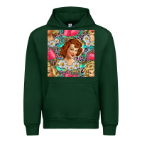 Forest Green Hairdresser Western Girl And Hair Curler Seamless Pattern Bbs Urban Hoodie - BundleAndBundleShop