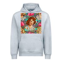 Heather Grey Hairdresser Western Girl And Hair Curler Seamless Pattern Bbs Urban Hoodie - BundleAndBundleShop