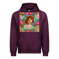 Mauve Wine Hairdresser Western Girl And Hair Curler Seamless Pattern Bbs Urban Hoodie - BundleAndBundleShop
