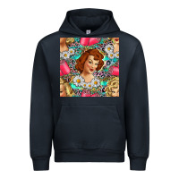 Navy Hairdresser Western Girl And Hair Curler Seamless Pattern Bbs Urban Hoodie - BundleAndBundleShop