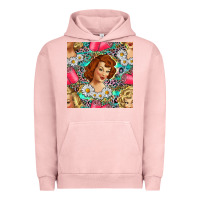 Pigment Salmon Hairdresser Western Girl And Hair Curler Seamless Pattern Bbs Urban Hoodie - BundleAndBundleShop