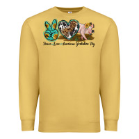 Antique Gold peace love yorkshire pig Premium Sweatshirt - LillyAllenDesigns