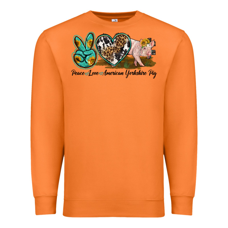 Peace Love Yorkshire Pig Premium Sweatshirt by LillyAllenDesigns | Teevron