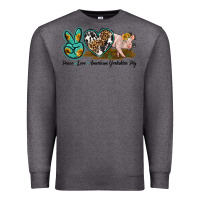 Charcoal Heather peace love yorkshire pig Premium Sweatshirt - LillyAllenDesigns