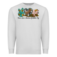 Dove Grey peace love yorkshire pig Premium Sweatshirt - LillyAllenDesigns