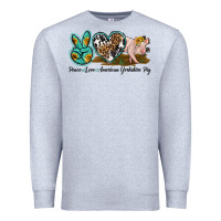 Heather Grey peace love yorkshire pig Premium Sweatshirt - LillyAllenDesigns