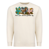 Sandshell peace love yorkshire pig Premium Sweatshirt - LillyAllenDesigns