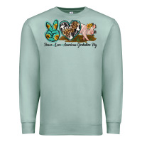 Seafoam peace love yorkshire pig Premium Sweatshirt - LillyAllenDesigns