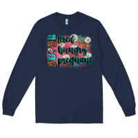 Navy super tired super hungry super pregnant Long Sleeve Tee - Zillion Design Studio