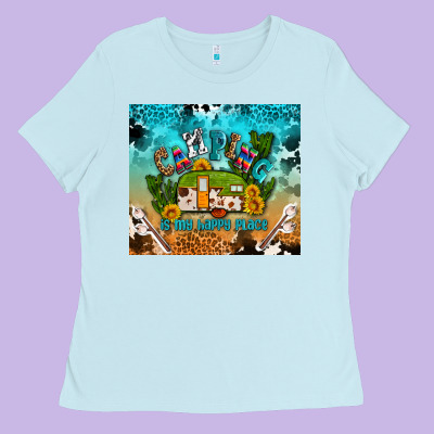 Camping Is My Happy Place Ladies Tee Designed By Adodesignshop