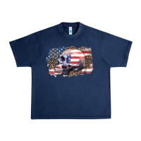 Navy american skull Urban Heavy Tee - Zillion Design Studio