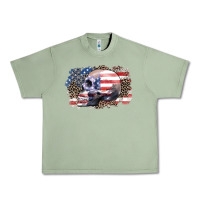 Oil Green american skull Urban Heavy Tee - Zillion Design Studio