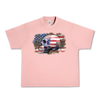 Salmon american skull Urban Heavy Tee - Zillion Design Studio