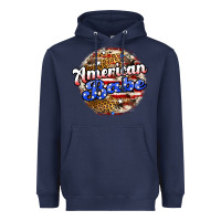 Navy american babe Heavyweight Hoodie - JahusDesignShop
