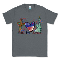 Charcoal Heather Faith love Freedom 4th of july Classic Tee - CowGirlArtShop