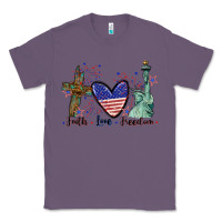 Lavender Faith love Freedom 4th of july Classic Tee - CowGirlArtShop