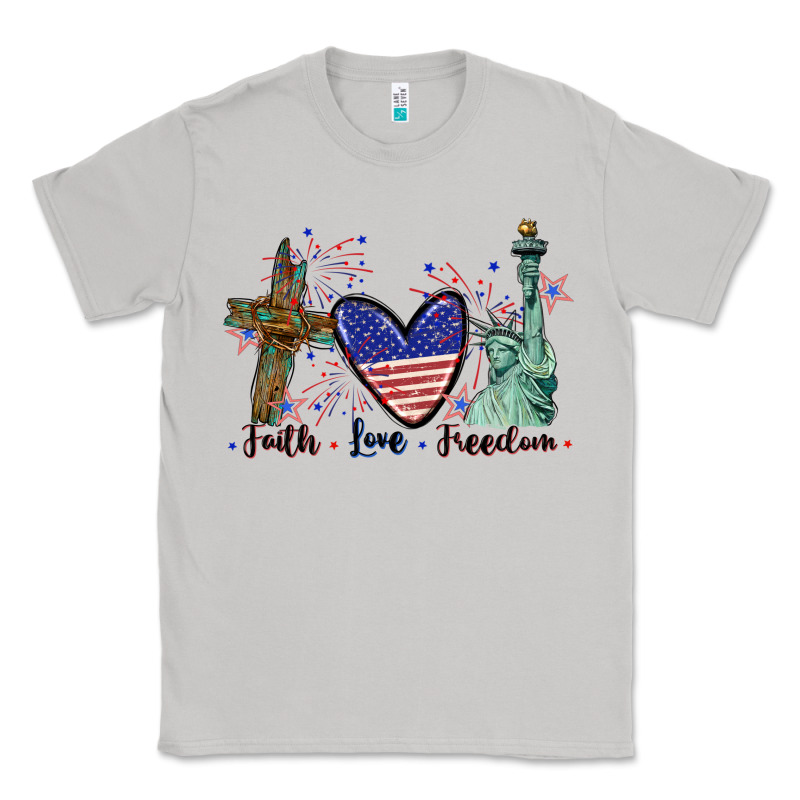 Faith Love Freedom 4th Of July Classic Tee by CowGirlArtShop | Teevron