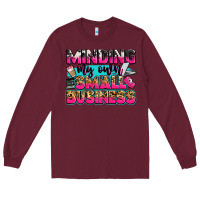 Burgundy minding my own small business Long Sleeve Tee - Zillion Design Studio