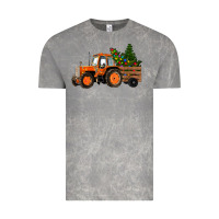 Christmas Orange Farm Tractor Vintage Tee | Teevron