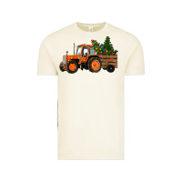 Vintage Arctic Christmas Orange Farm Tractor Vintage Tee - RanaPortraitStore