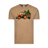 Vintage Coffee Christmas Orange Farm Tractor Vintage Tee - RanaPortraitStore