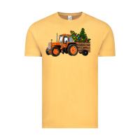Vintage Mustard Christmas Orange Farm Tractor Vintage Tee - RanaPortraitStore