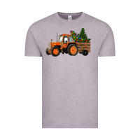 Vintage Zinc Christmas Orange Farm Tractor Vintage Tee - RanaPortraitStore