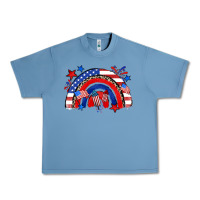 Pebble Blue American rainbow Urban Heavy Tee - Zillion Design Studio