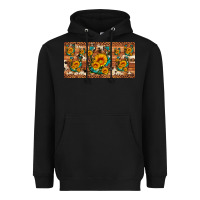 Black sunflower gemstone leopard cowhide horseshoe license plate Heavyweight Hoodie - Artiststas