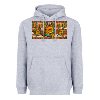 Heather Grey sunflower gemstone leopard cowhide horseshoe license plate Heavyweight Hoodie - Artiststas