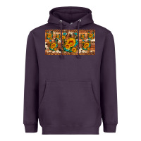 Plum sunflower gemstone leopard cowhide horseshoe license plate Heavyweight Hoodie - Artiststas