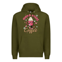 Army Green mama needs coffee Premium Hoodie - MaliasSmallBusiness