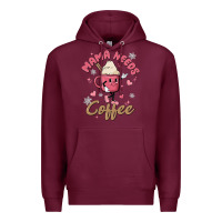 Burgundy mama needs coffee Premium Hoodie - MaliasSmallBusiness