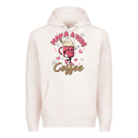 Pale Pink mama needs coffee Premium Hoodie - MaliasSmallBusiness