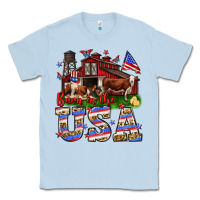 Dusty Blue Barn in the USA Classic Tee - Neo Western