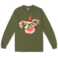 Army Green pig christmas Long Sleeve Tee - RanaPortraitStore