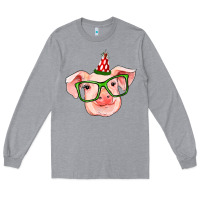 Heather Grey pig christmas Long Sleeve Tee - RanaPortraitStore