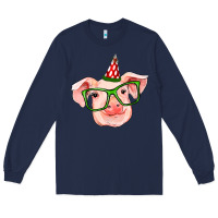 Navy pig christmas Long Sleeve Tee - RanaPortraitStore